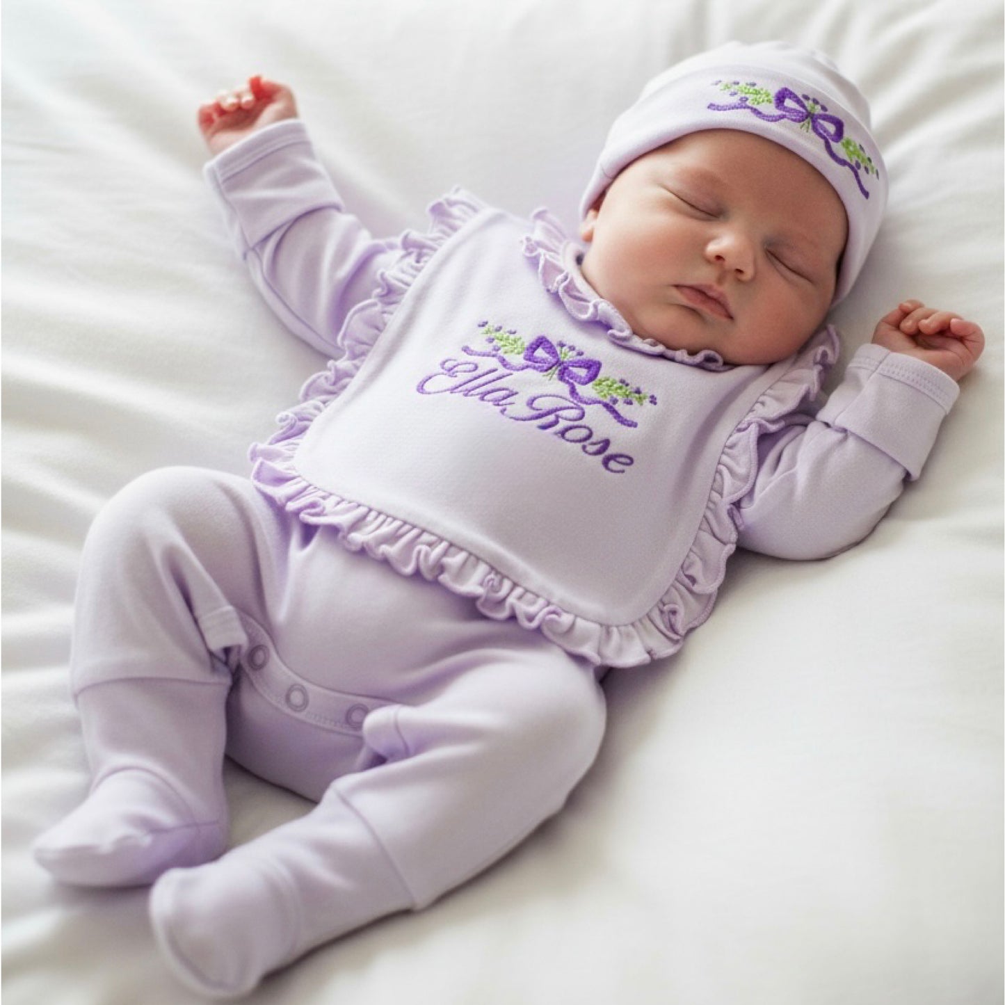 Personalized Newborn Coming Home Outfit | Embroidered Baby Name Set