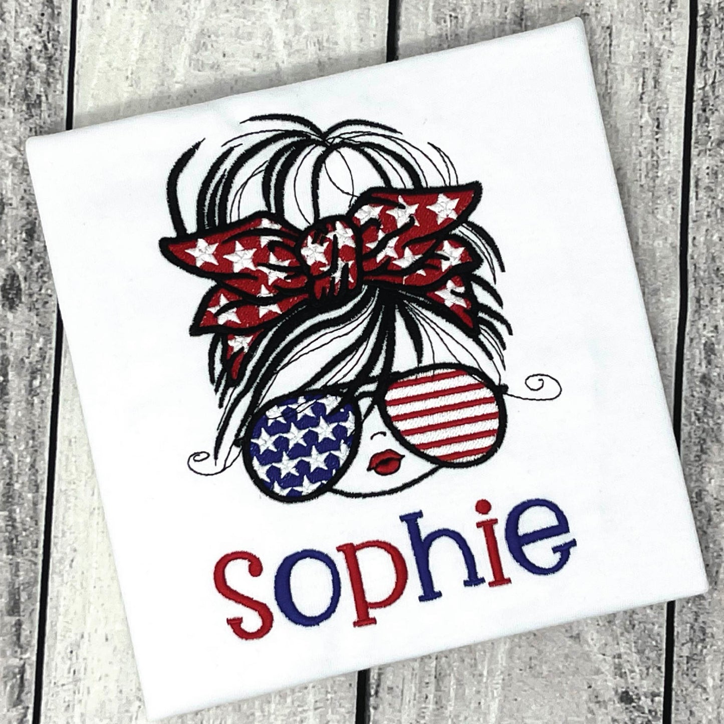 All American Girl Shirt – Custom Name Patriotic Tee