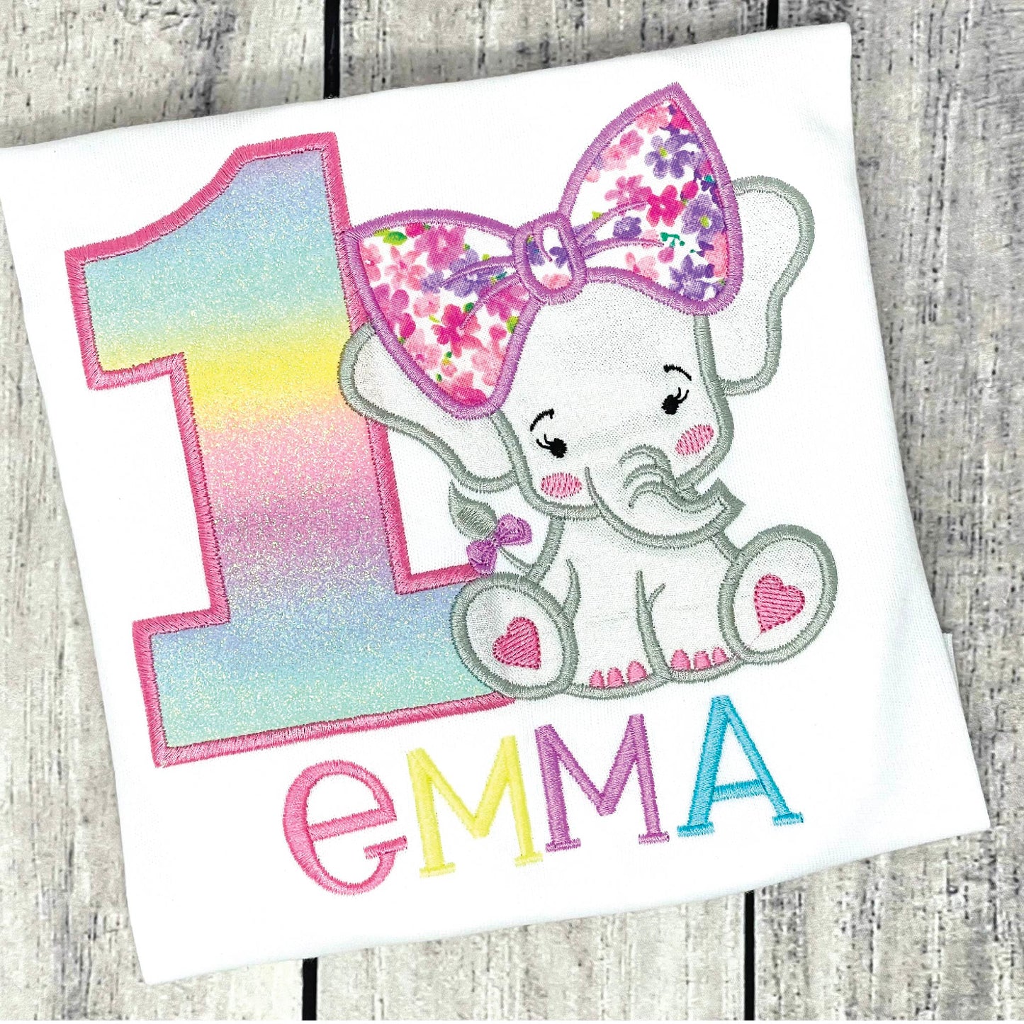 Birthday Elephant Shirt With Age and Name
