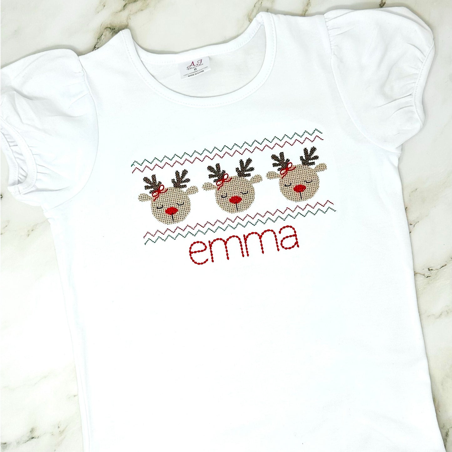 Kids Christmas Shirt Personalized with Name – Holiday Embroidery – Custom Holiday Outfit