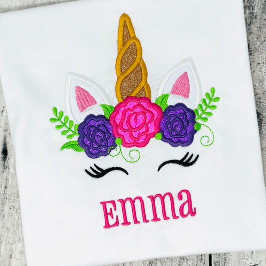 Personalized Unicorn Shirt with Name Embroidered – Custom Kids Unicorn Tee