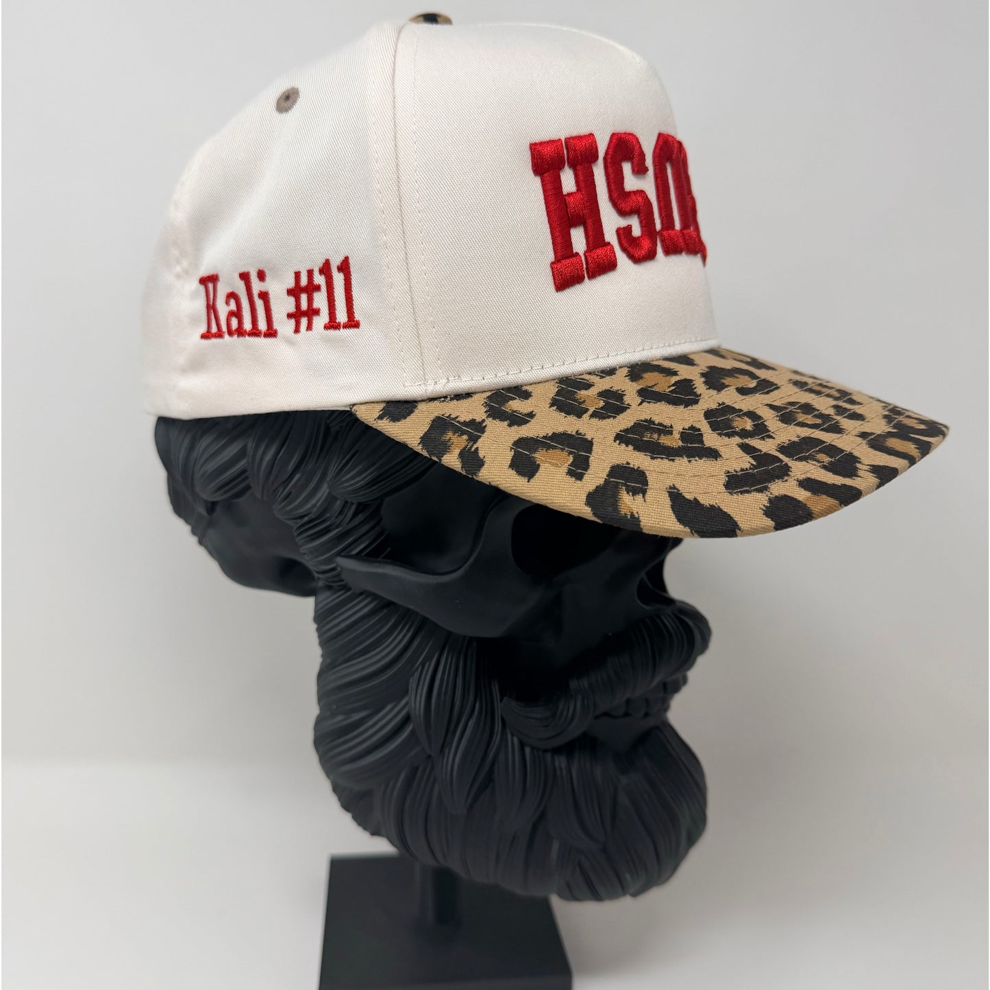 Custom Puff Embroidery Hat | Leopard Print Women's Snapback