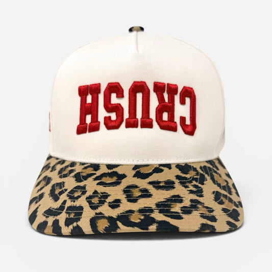 Custom Puff Embroidery Hat | Leopard Print Women's Snapback