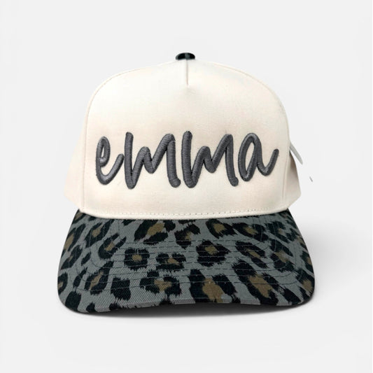 Women's Custom 3D Puff Leopard Snapback Hat | Personalized Embroidered Name Cap | Animal Print Hat