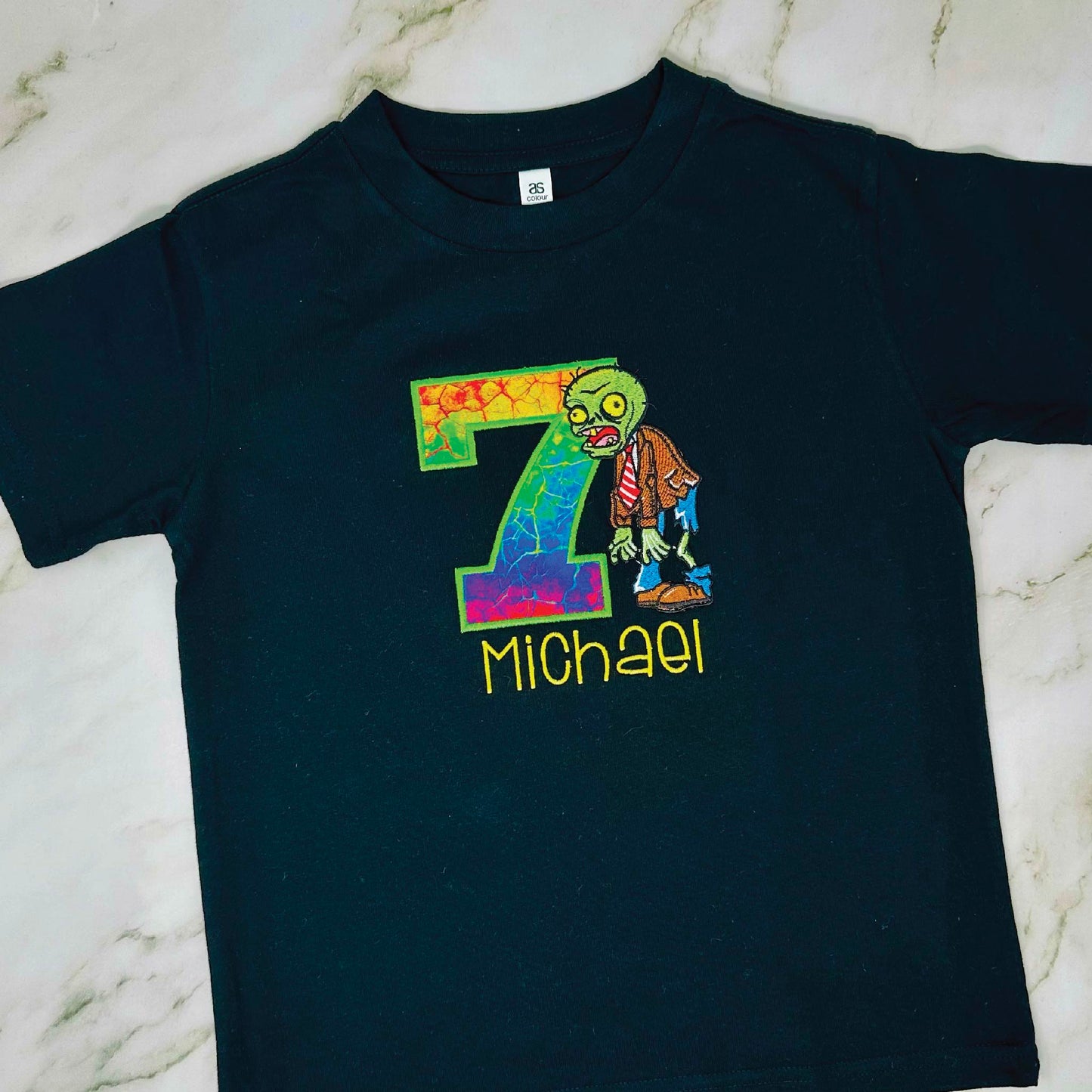 Embroidered Zombie Birthday Shirt