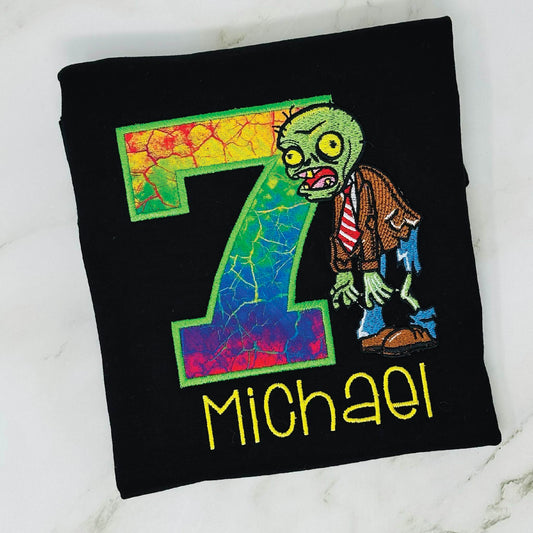 Embroidered Zombie Birthday Shirt