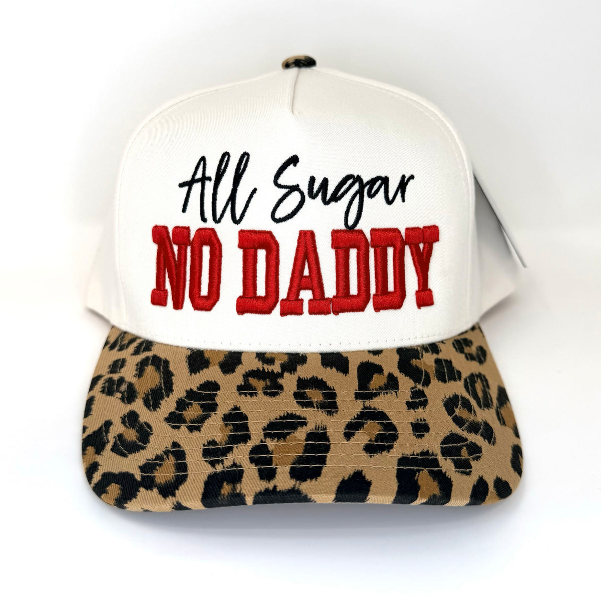 All Sugar No Daddy Hat | Leopard Print Embroidered 3D Cap