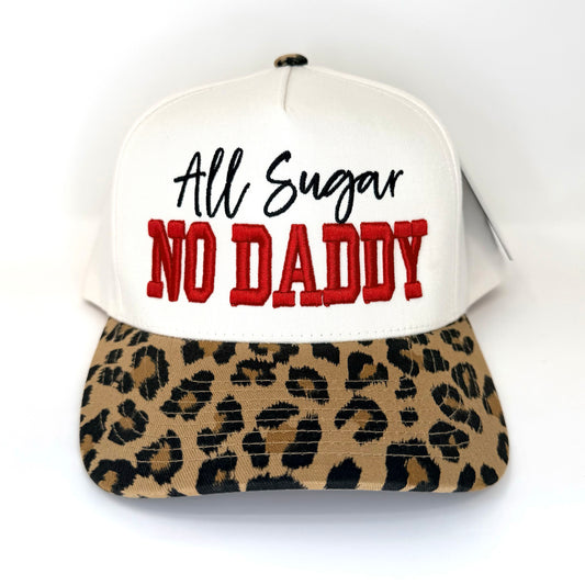 All Sugar No Daddy Hat | Leopard Print Embroidered 3D Cap