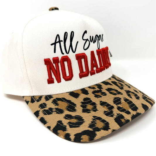 All Sugar No Daddy Hat | Leopard Print Embroidered 3D Cap