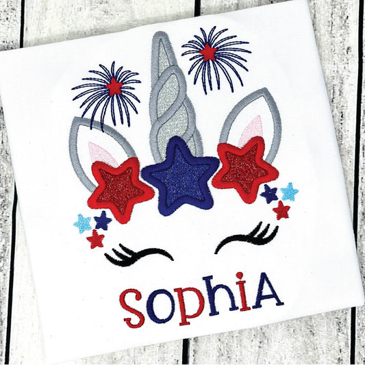 Unicorn 4th of July Shirt – Custom Name Patriotic Kids Tee