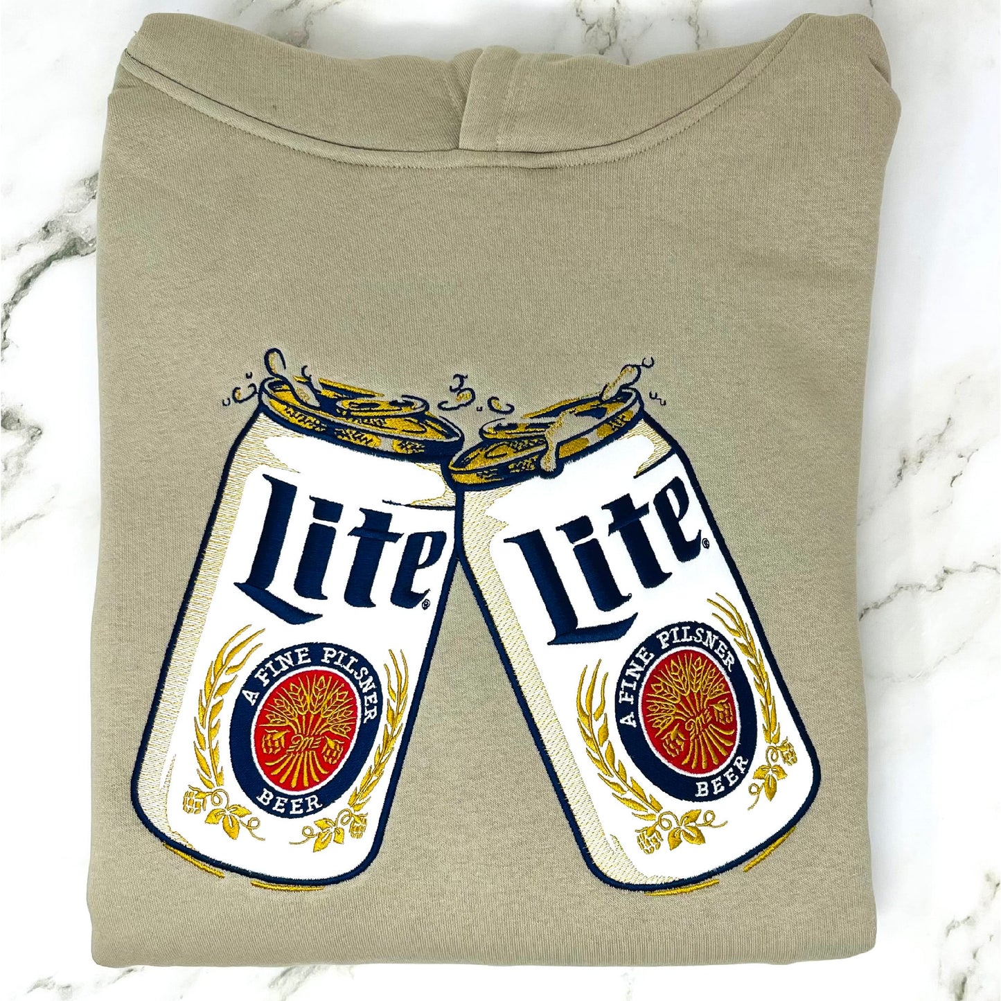 Coors Lite Embroidered Sweater – Custom Beer Logo Crewneck or Hoodie