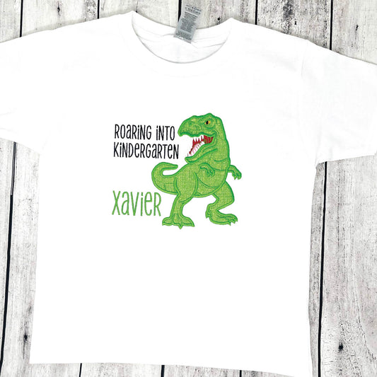 Back to School Dinosaur Tee – Personalized with Grade & Name