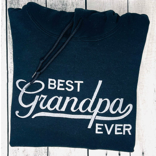 Best Grandpa Embroidered Hoodie