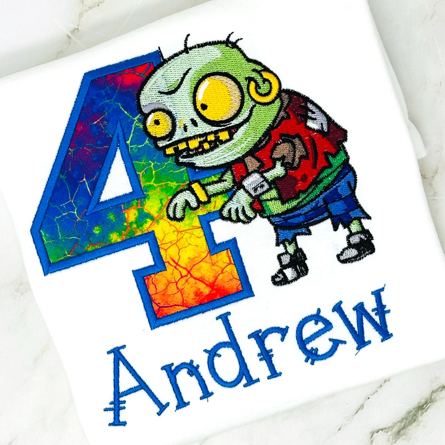Embroidered Zombie Birthday Shirt