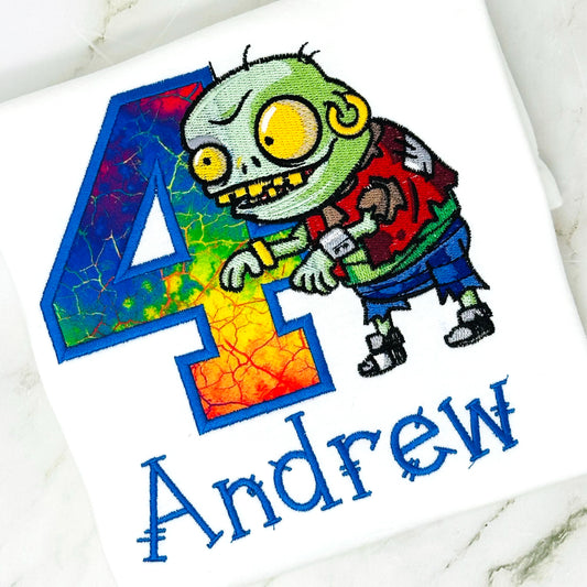 Embroidered Zombie Birthday Shirt