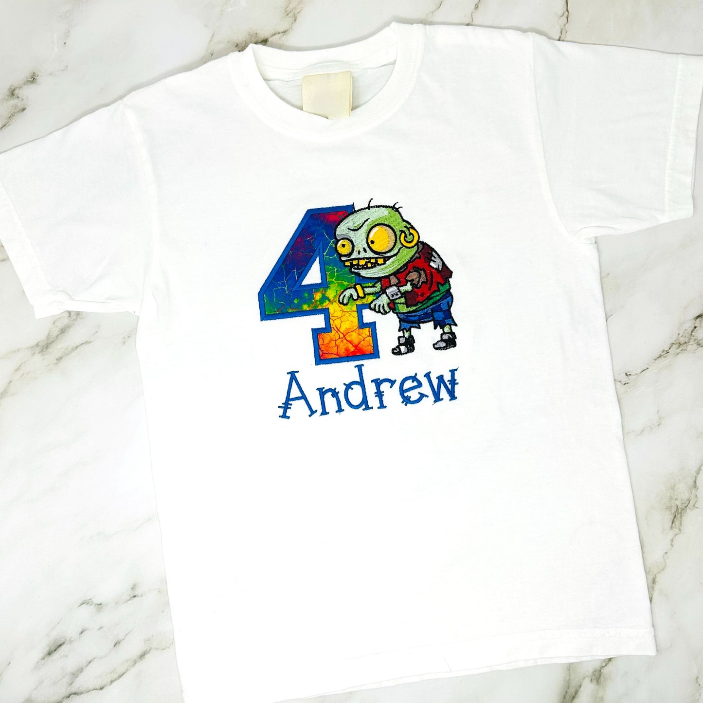 Embroidered Zombie Birthday Shirt